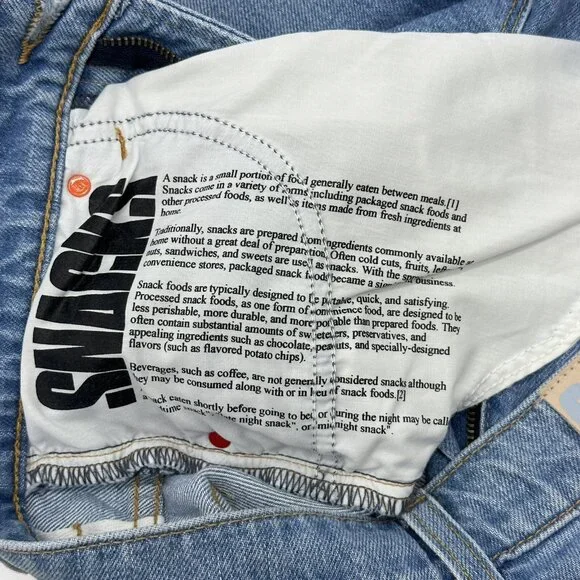 Mother Snacks Twizzy Nothing Else Like It Women's Size 26 High Waist Jean Shorts